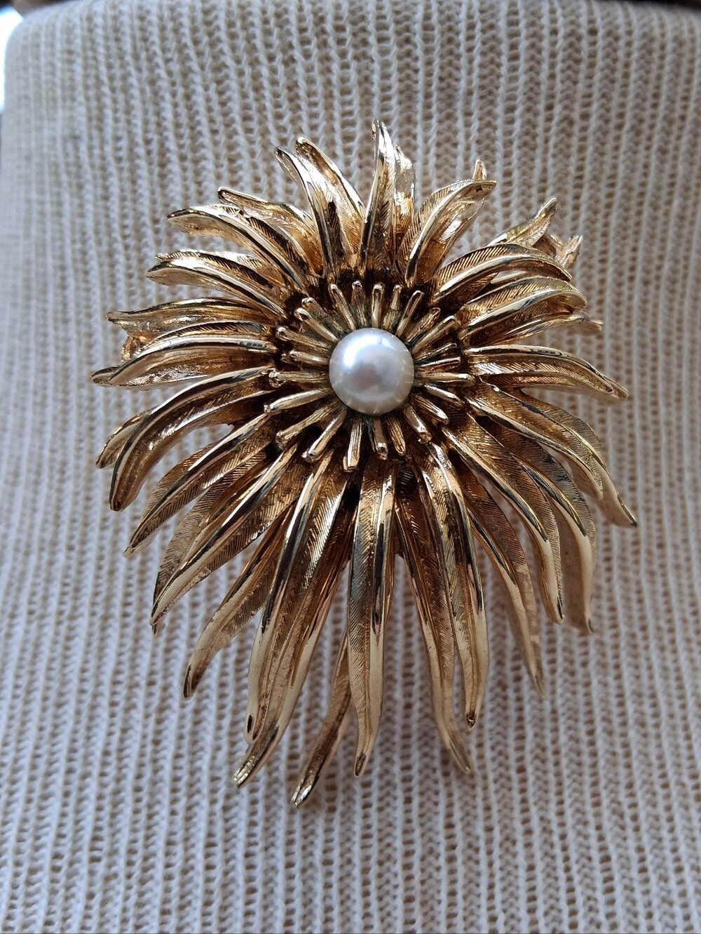 Vintage Marcel Boucher Mid Century Modern Brooch With Pearl